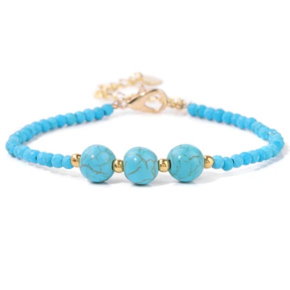 Turquoise Bracelet,Large and Small beads,Pretty Bracelet - Picture 1 of 1